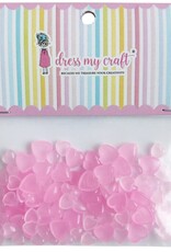 DRESS MY CRAFT Pastel Pink Hearts Droplets Embellishments