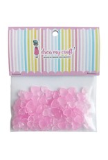 DRESS MY CRAFT WATER DROPLETS EMBELLISHMENTS - PASTEL PINK HEARTS