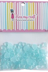 DRESS MY CRAFT Pastel Blue Hearts Droplets Embellishments