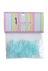 DRESS MY CRAFT WATER DROPLETS EMBELLISHMENTS - PASTEL BLUE HEARTS