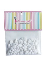 DRESS MY CRAFT WATER DROPLETS EMBELLISHMENTS - SNOW WHITE HEARTS