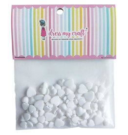 DRESS MY CRAFT Snow White Hearts Droplets Embellishements