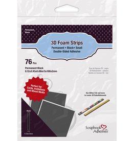 Scrapbook Adhesives 3D Foam Strips - Small .12"x 3.93" x .08" - Black