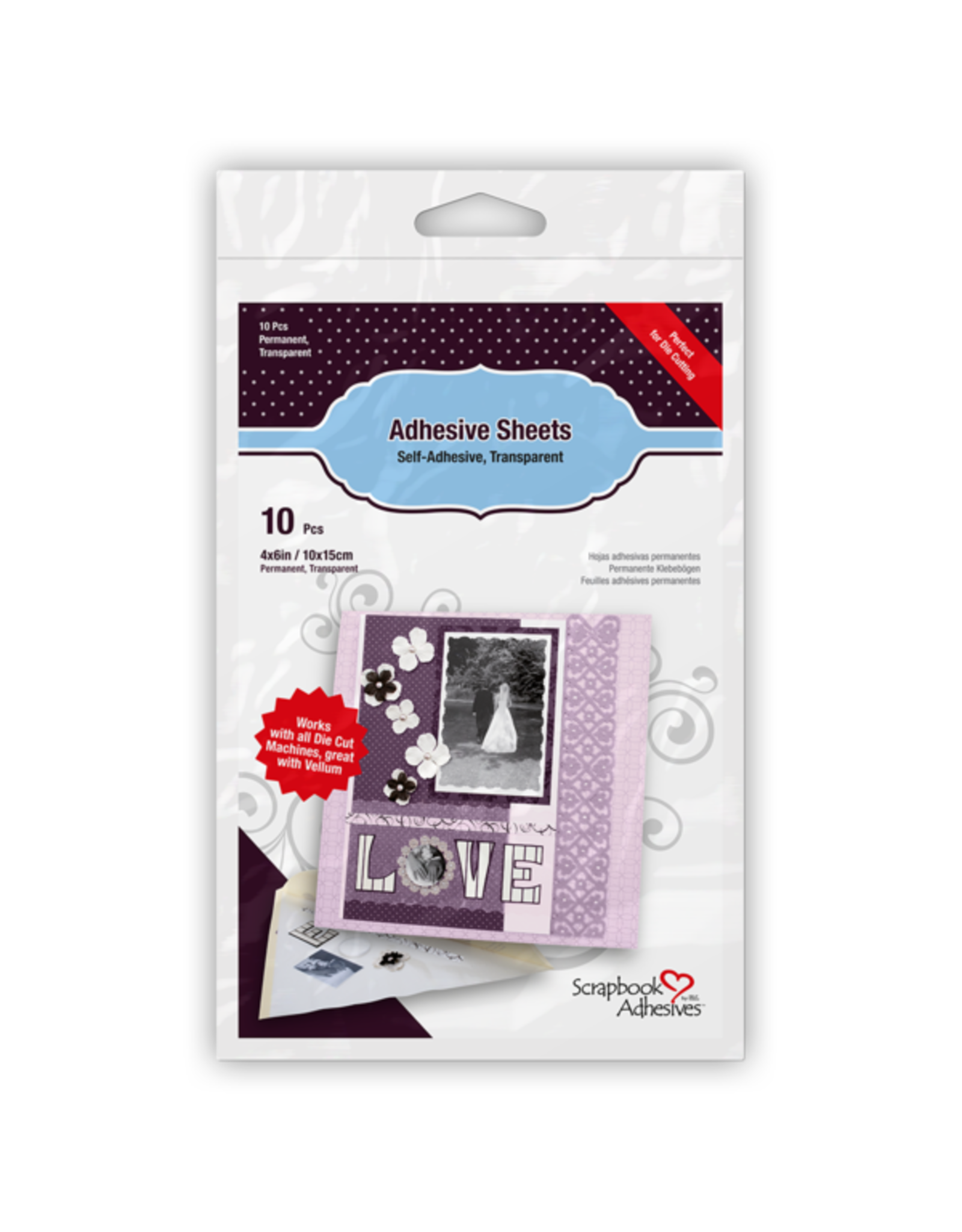 Scrapbook Adhesives Adhesive Sheets- Transparent- Double Sided 4x6