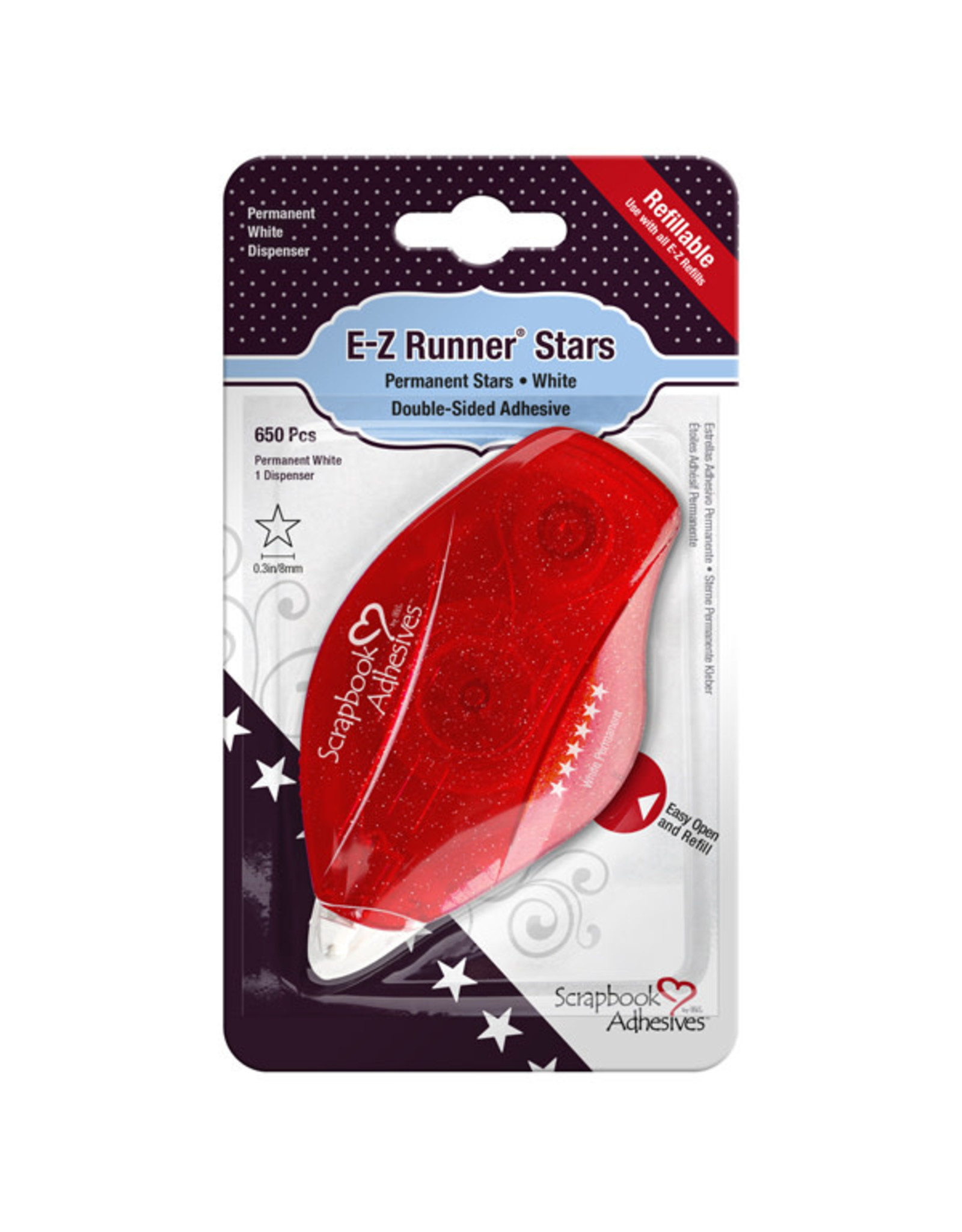 Scrapbook Adhesives E-Z Runner Stars- Refillable- white