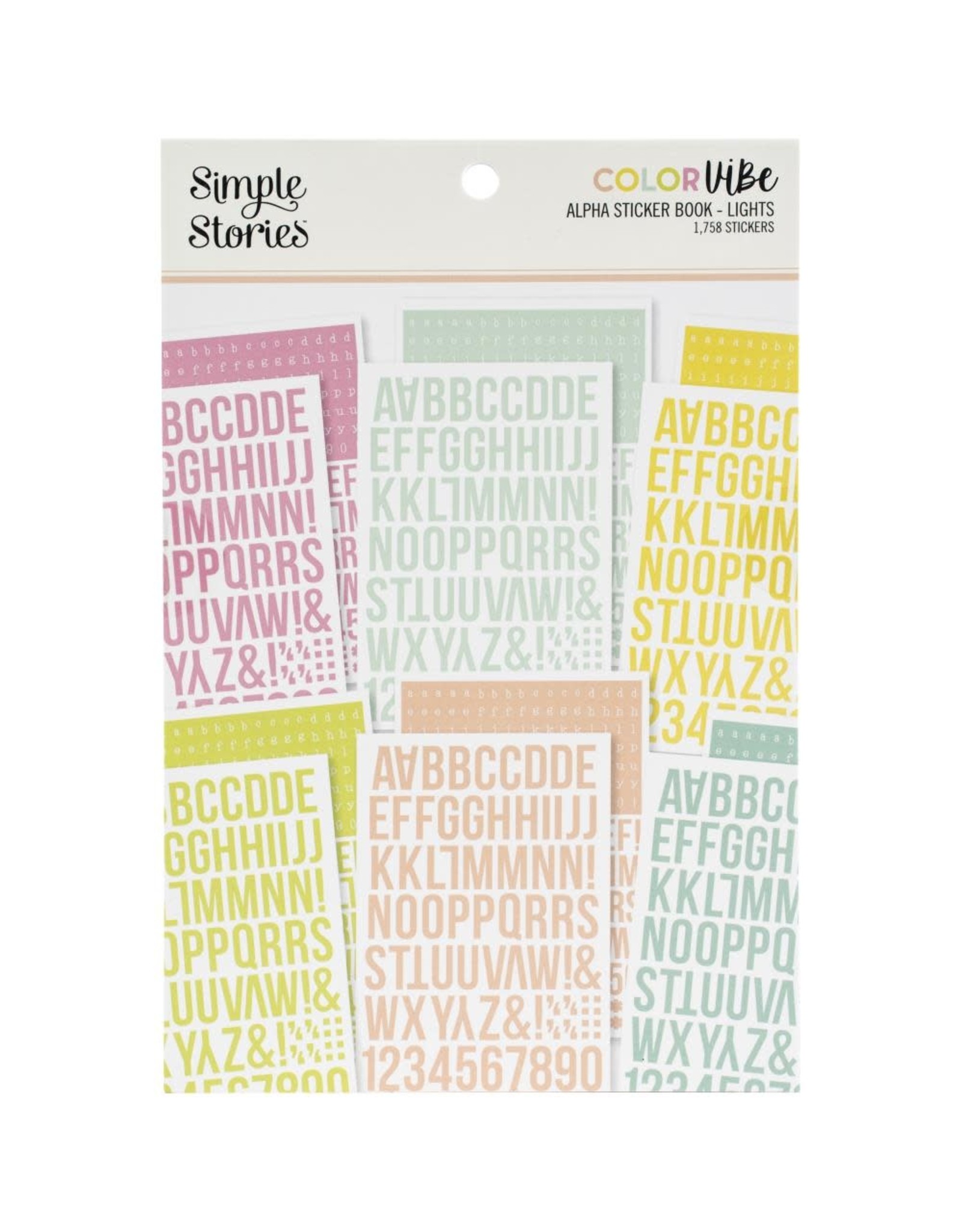 Simple Stories Color Vibe - Alphabet Sticker Book - Lights