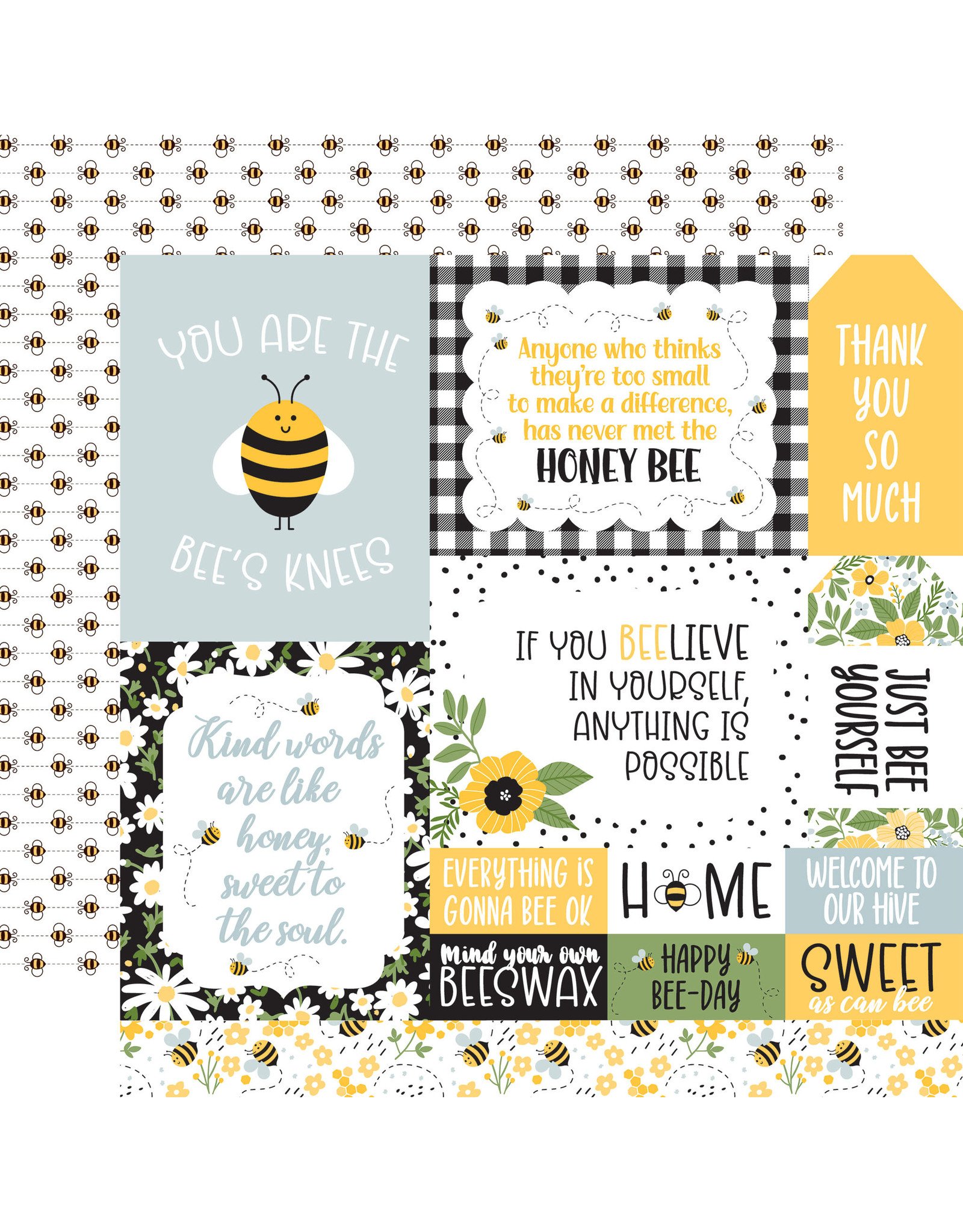 Echo Park Bee Happy 12x12 - Multi Journaling Cards