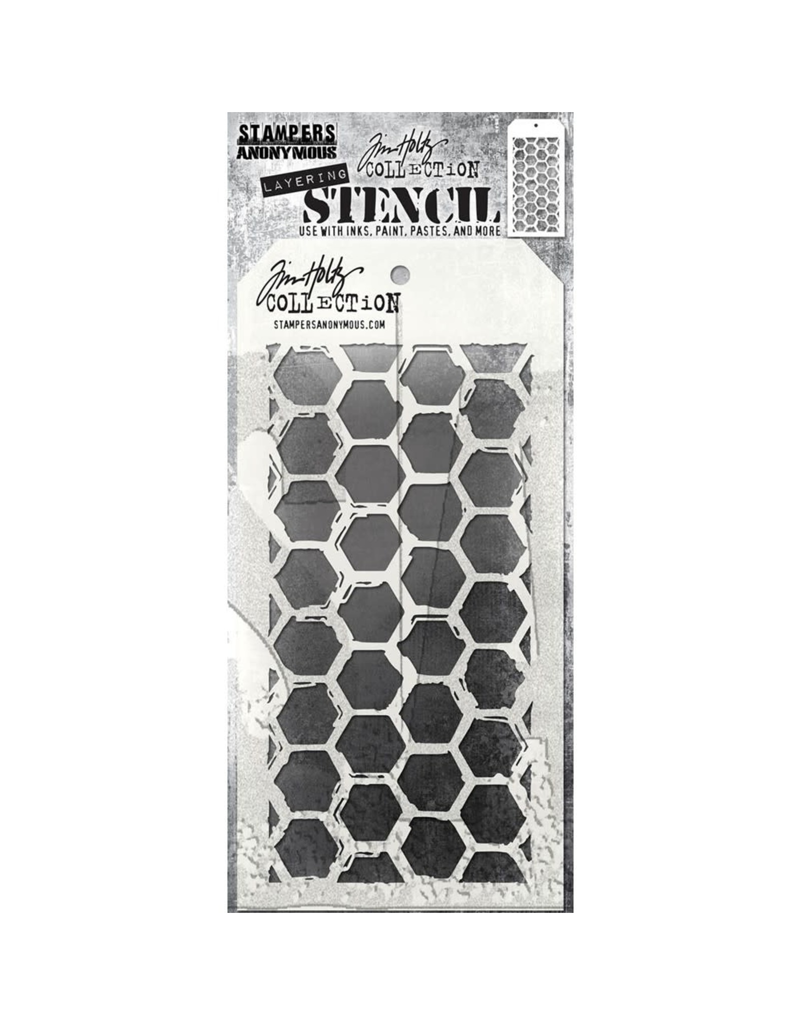 Tim Holtz - Stampers Anonymous Brush Hex, Layering Stencil