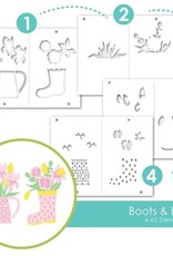 Taylored Expressions Boots & Blooms Layering Stencil