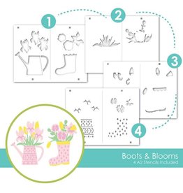 Taylored Expressions Boots & Blooms Layering Stencil