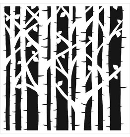 THE CRAFTERS WORKSHOP 6x6 Stencil Birch Trees