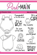 Pink & Main Welcome Baby 6x6 stamp