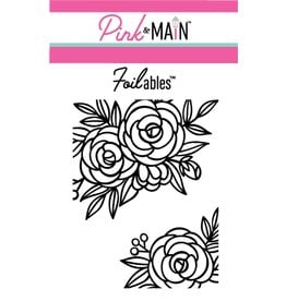 Pink & Main Floral Corners 4X5.25 - Foilable Panels