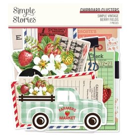 Simple Stories Simple Vintage Berry Fields - Chipboard Clusters