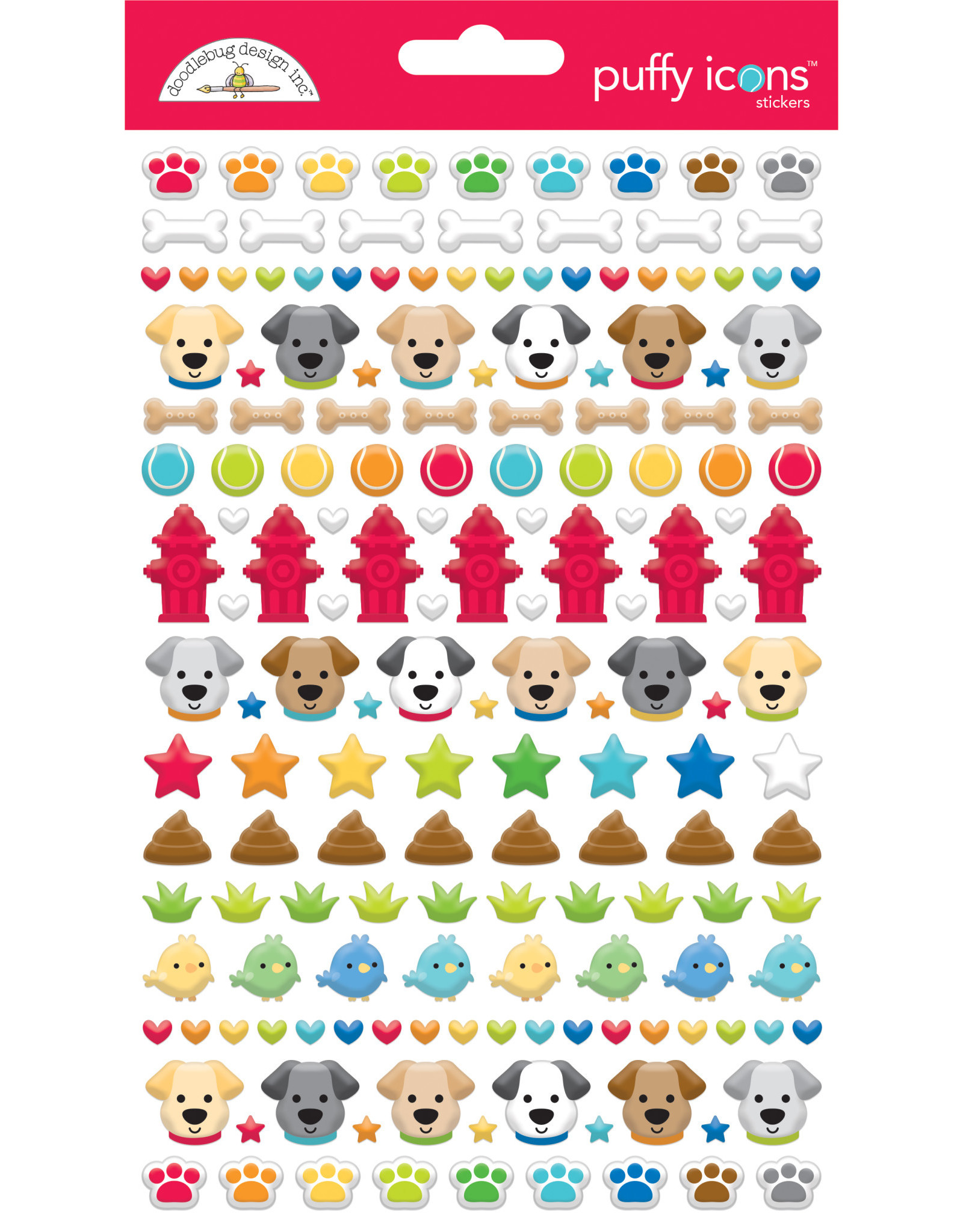 Doodlebug Design Doggone Cute - Puffy Icons Stickers