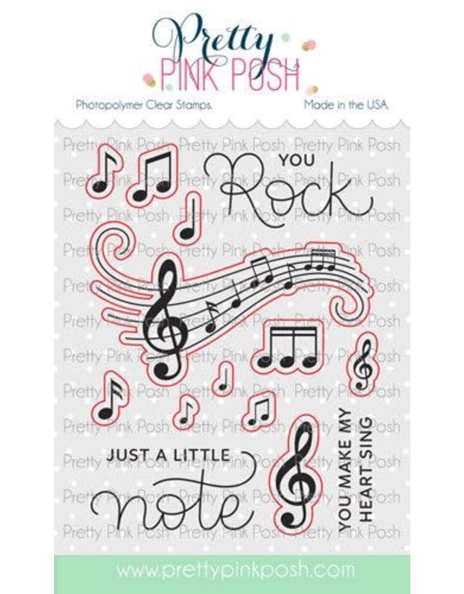 Pretty Pink Posh Just A Note Coordinating Die Set