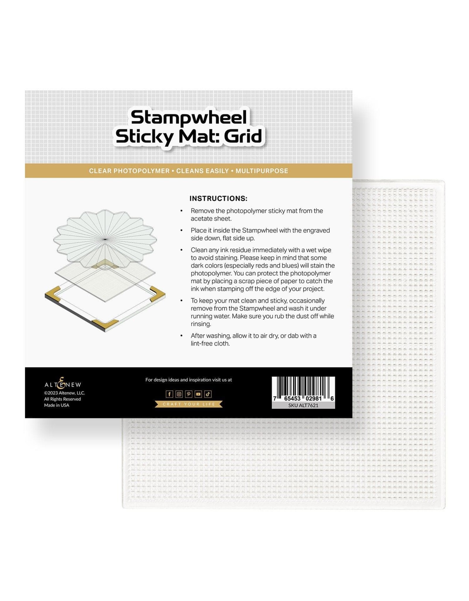 ALTENEW Stampwheel - Low Tack Sticky Mat: Grid