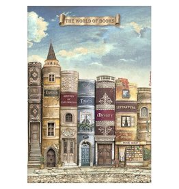 Stamperia VINTAGE LIBRARY RICE PAPER - THE WORLD OF BOOK