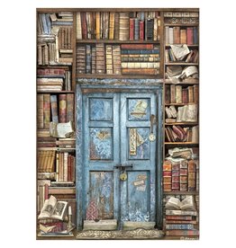 Stamperia VINTAGE LIBRARY RICE PAPER - VINTAGE LIBRARY DOOR