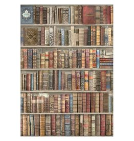Stamperia VINTAGE LIBRARY RICE PAPER - VINTAGE LIBRARY BOOKCASE