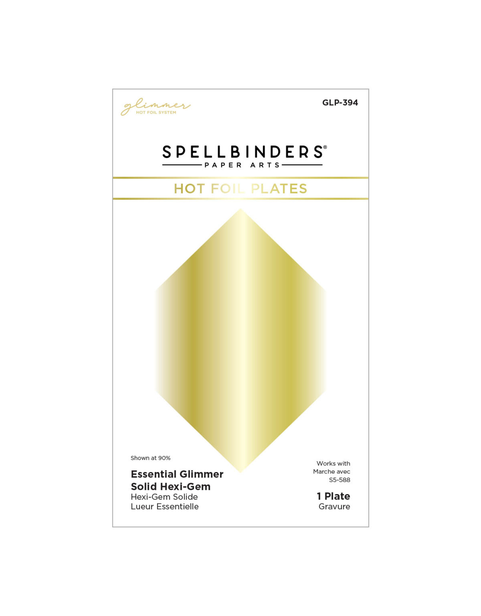 Spellbinders Essentials Glimmer Solid Hexi-Gem - Hot Foil Plate