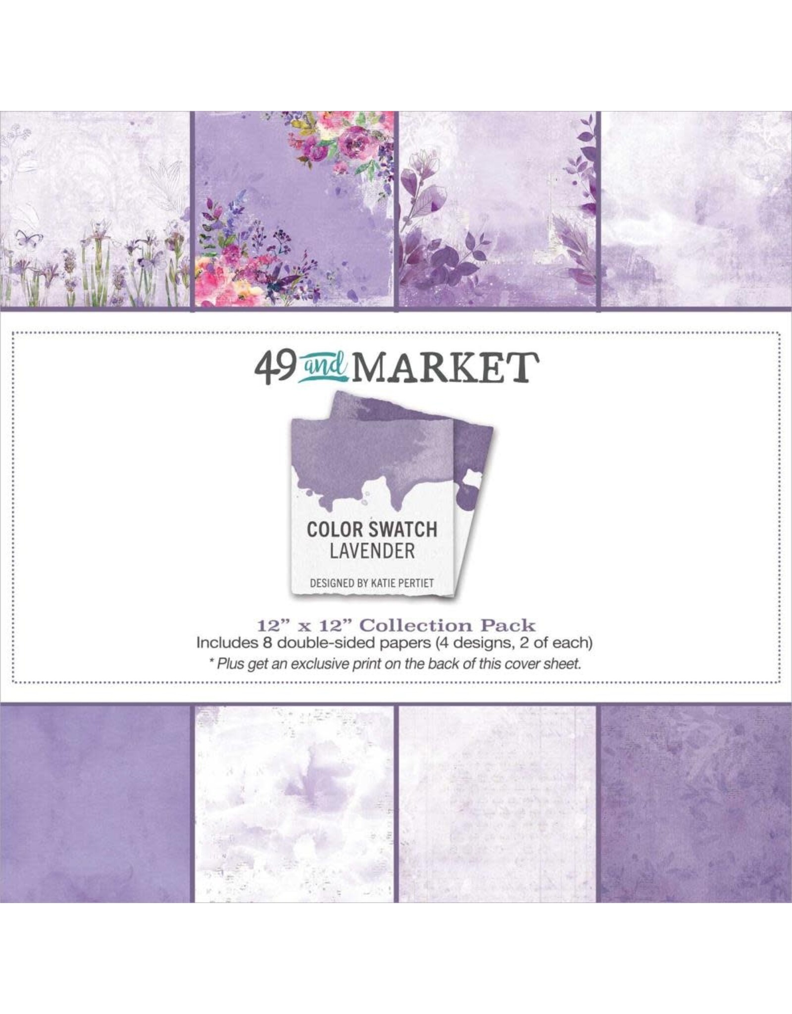 49 AND MARKET Color Swatch- Lavender 12 x12 paper pack