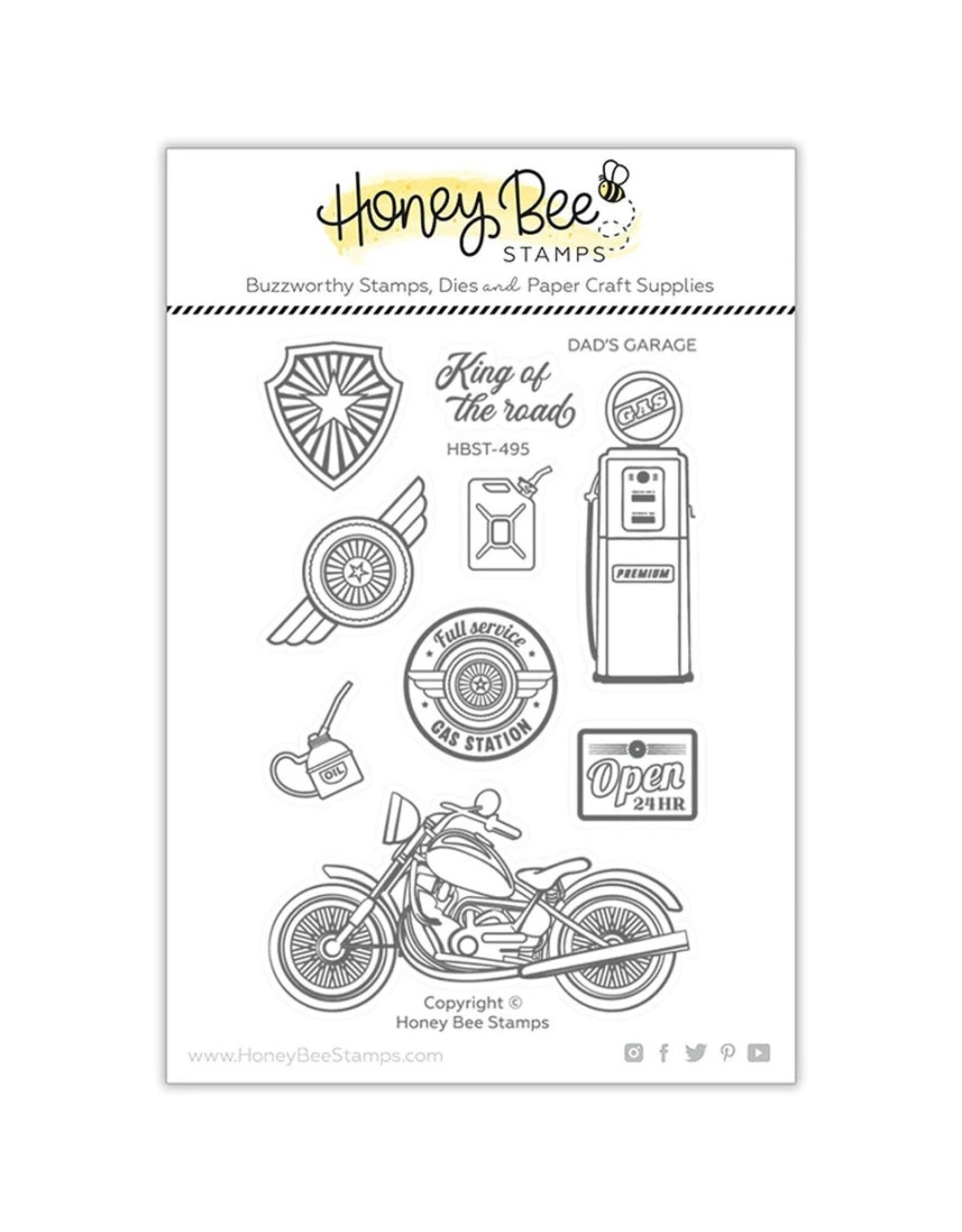 Honey Bee Dad's Garage 4x6 Stamp Set
