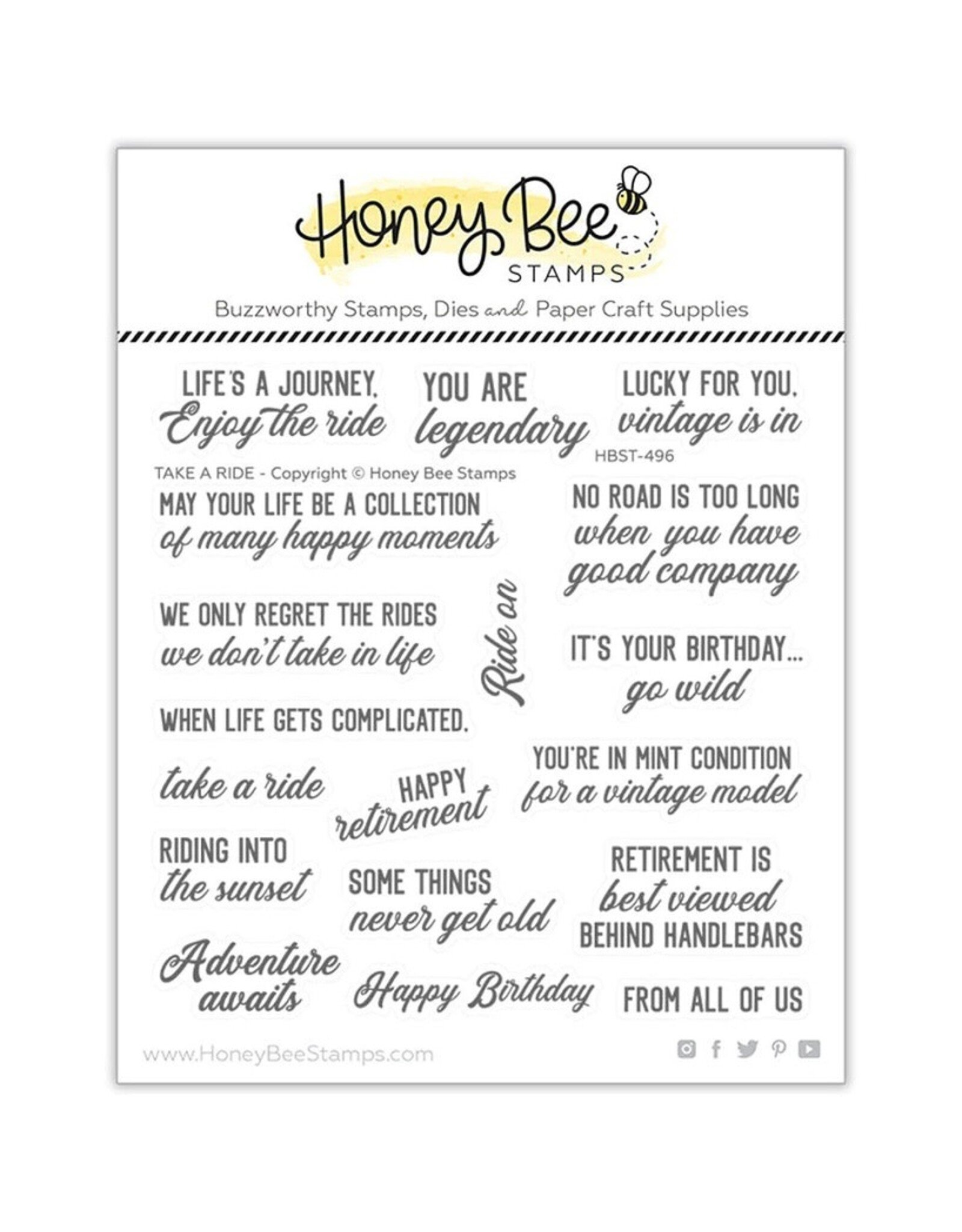 Honey Bee Take A Ride 6x6 Stamp Set