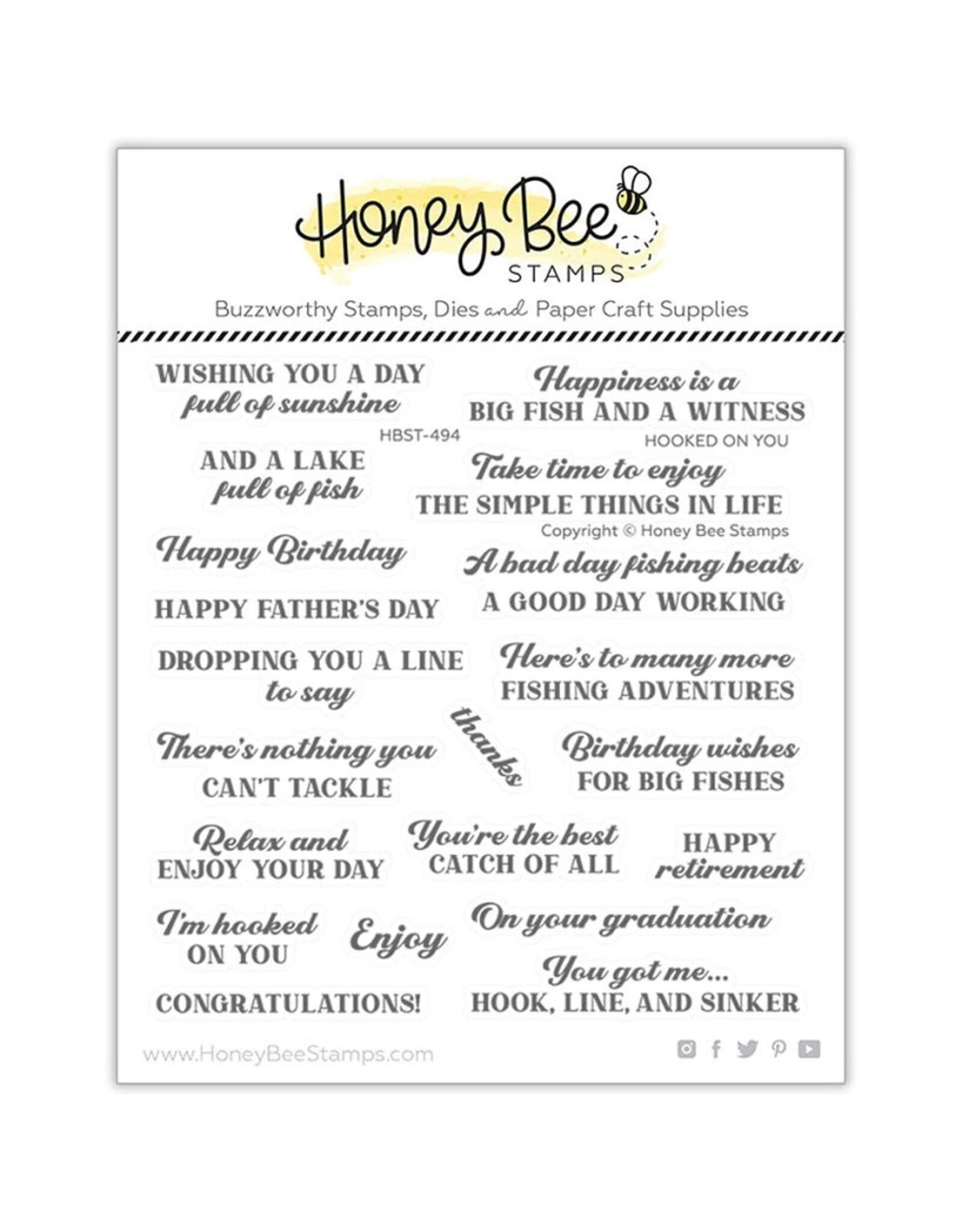 Honey Bee Hooked on You 6x6 Stamp Set