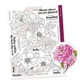 ALTENEW Billowing Peony- Stamp and stencil bundle