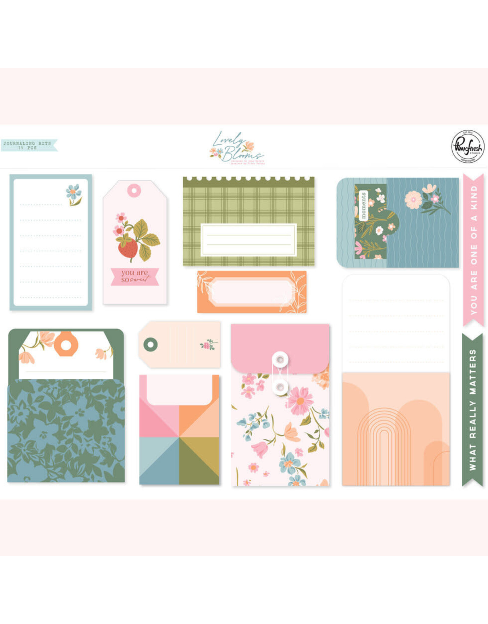 PINKFRESH STUDIO Lovely Blooms: Journaling Bits
