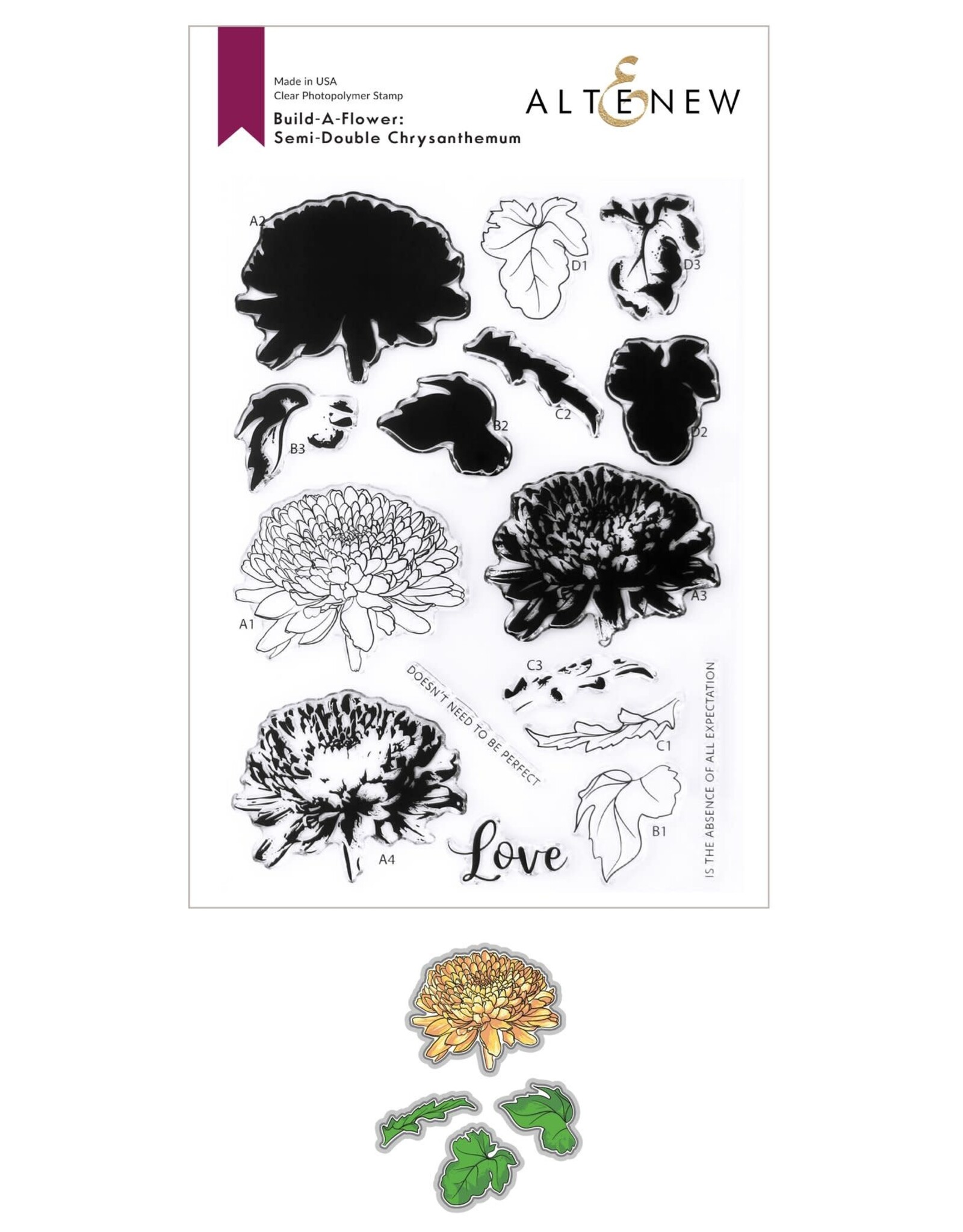 ALTENEW Build-A-Flower: Semi-Double Chrysanthemum Layering Stamp and Die Set