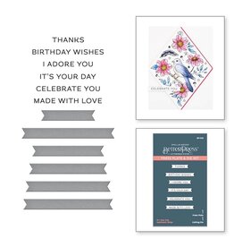 Spellbinders BetterPress Collection - It's Your Day Sentiment Strips Press Plate & Die Set