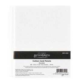 Spellbinders BetterPress A2 Cotton Card Panels - Porcelain 25 Pack