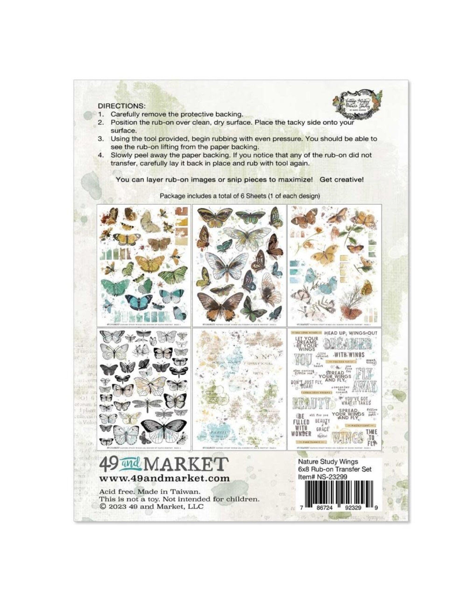 49 AND MARKET NATURE STUDY RUB-ONS - WINGS