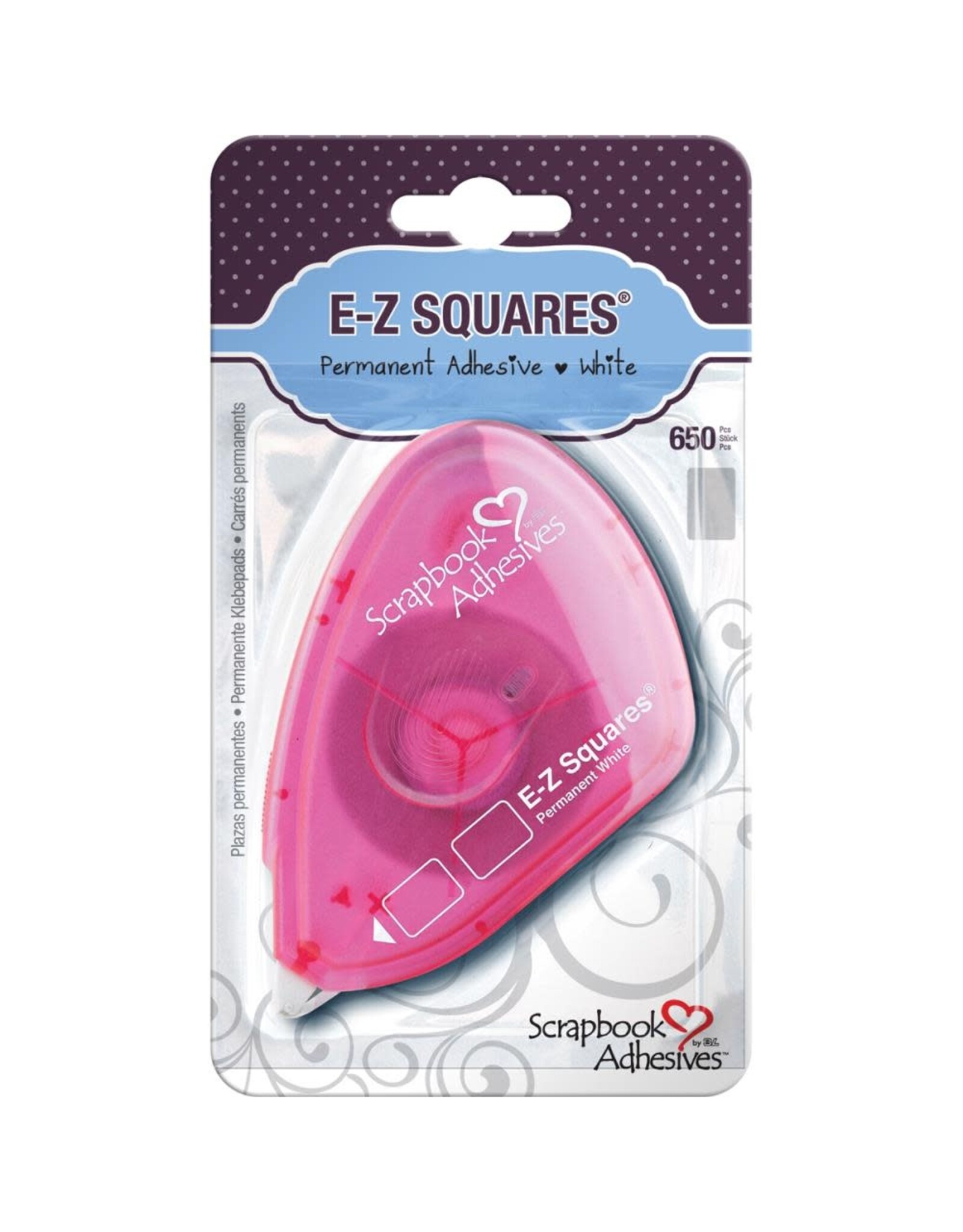 Scrapbook Adhesives E-Z White Squares-small pink