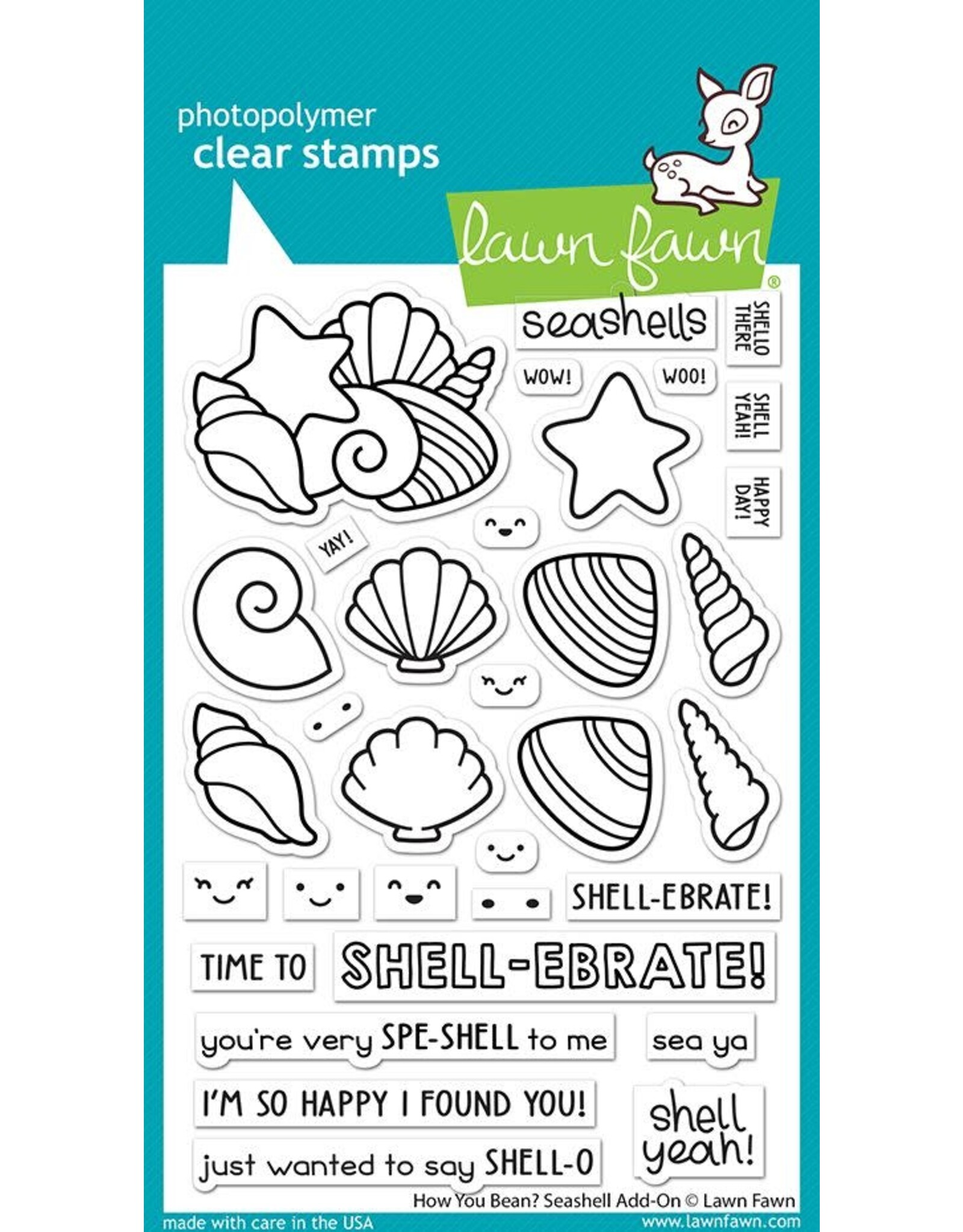 Lawn Fawn How You Bean? Seashell Add-on - Clear Stamps