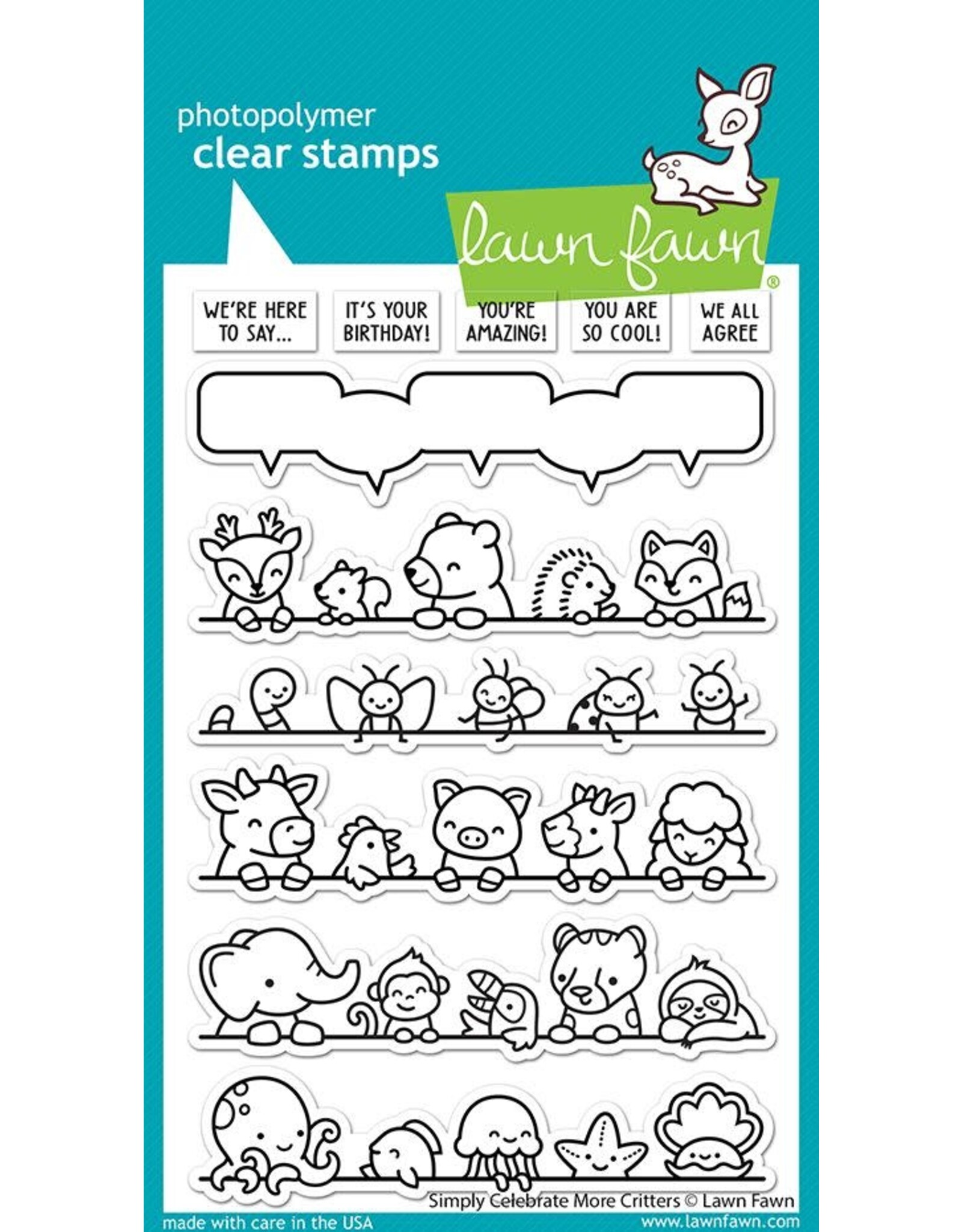 Lawn Fawn Smply Celebrate More Critters - Clear Stamps