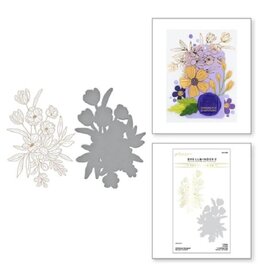 Spellbinders Glimmer Bouquet Hot Foil Plate & Die Set - Sealed for Summer Collection -