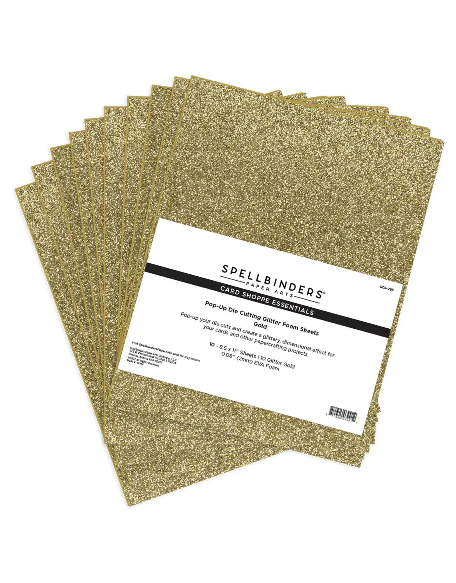 Spellbinders Pop Up Die Cutting Glitter Foam Sheets Gold