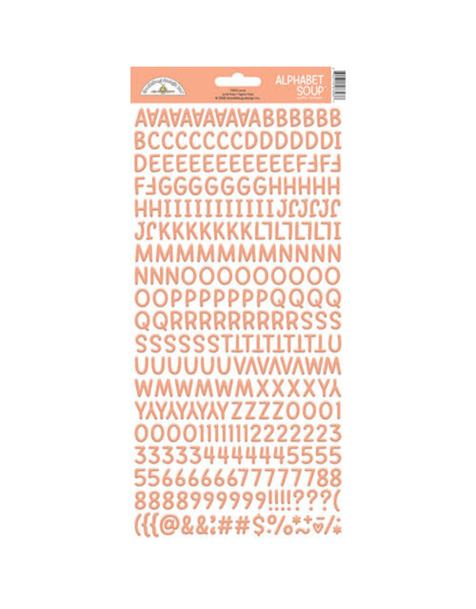 Doodlebug Design Alphabet Soup Puffy Stickers - Coral