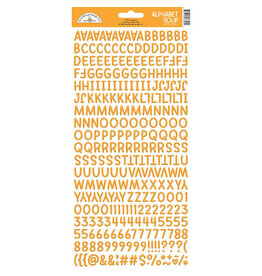 Doodlebug Design Alphabet Soup Puffy Stickers - Tangerine