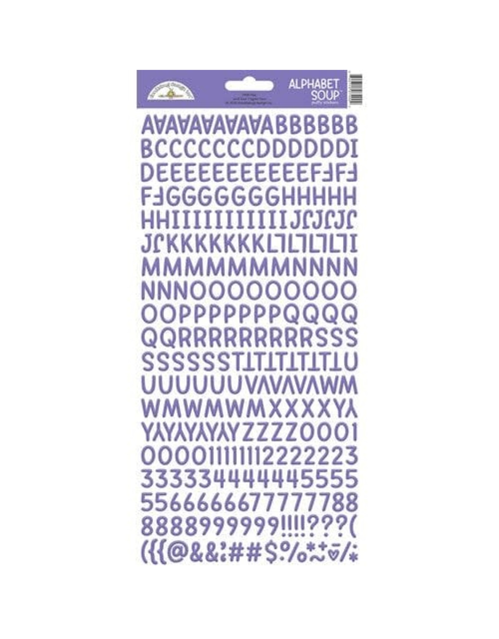 Doodlebug Design Alphabet Soup Puffy Stickers - Lilac