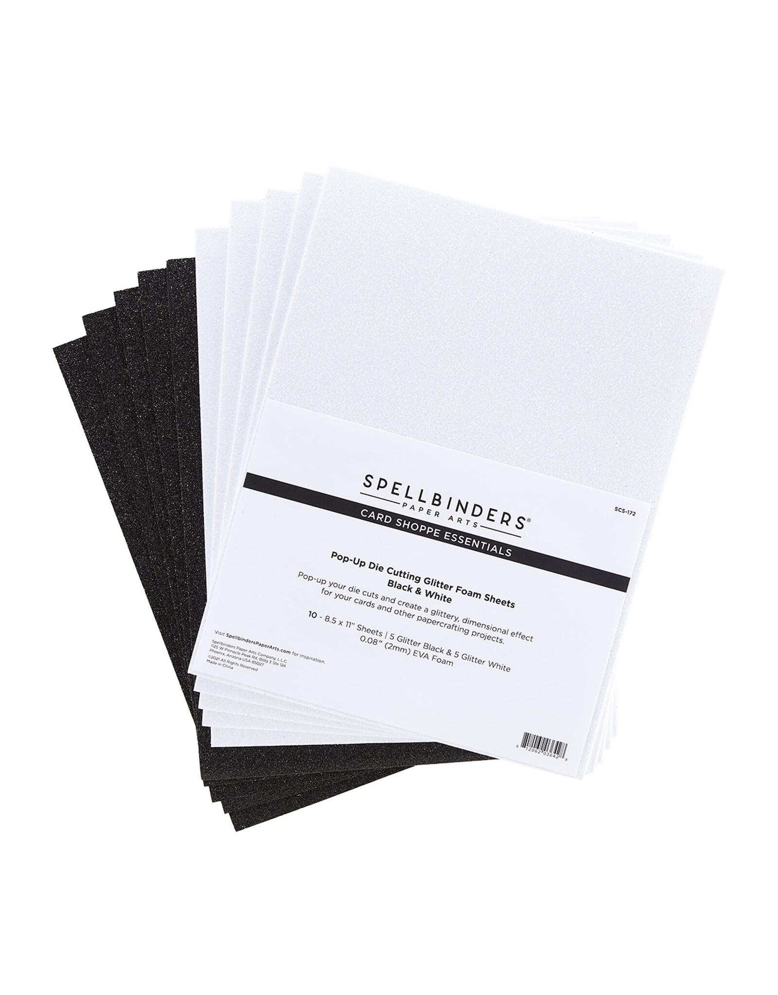 Spellbinders Pop-up Die Cutting Glitter Foam Sheets - Black & White
