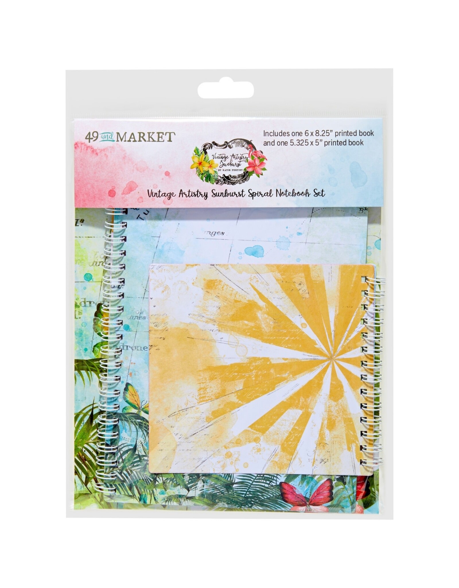 49 AND MARKET Vintage Artistry Sunburst -Spiral Notebook Set