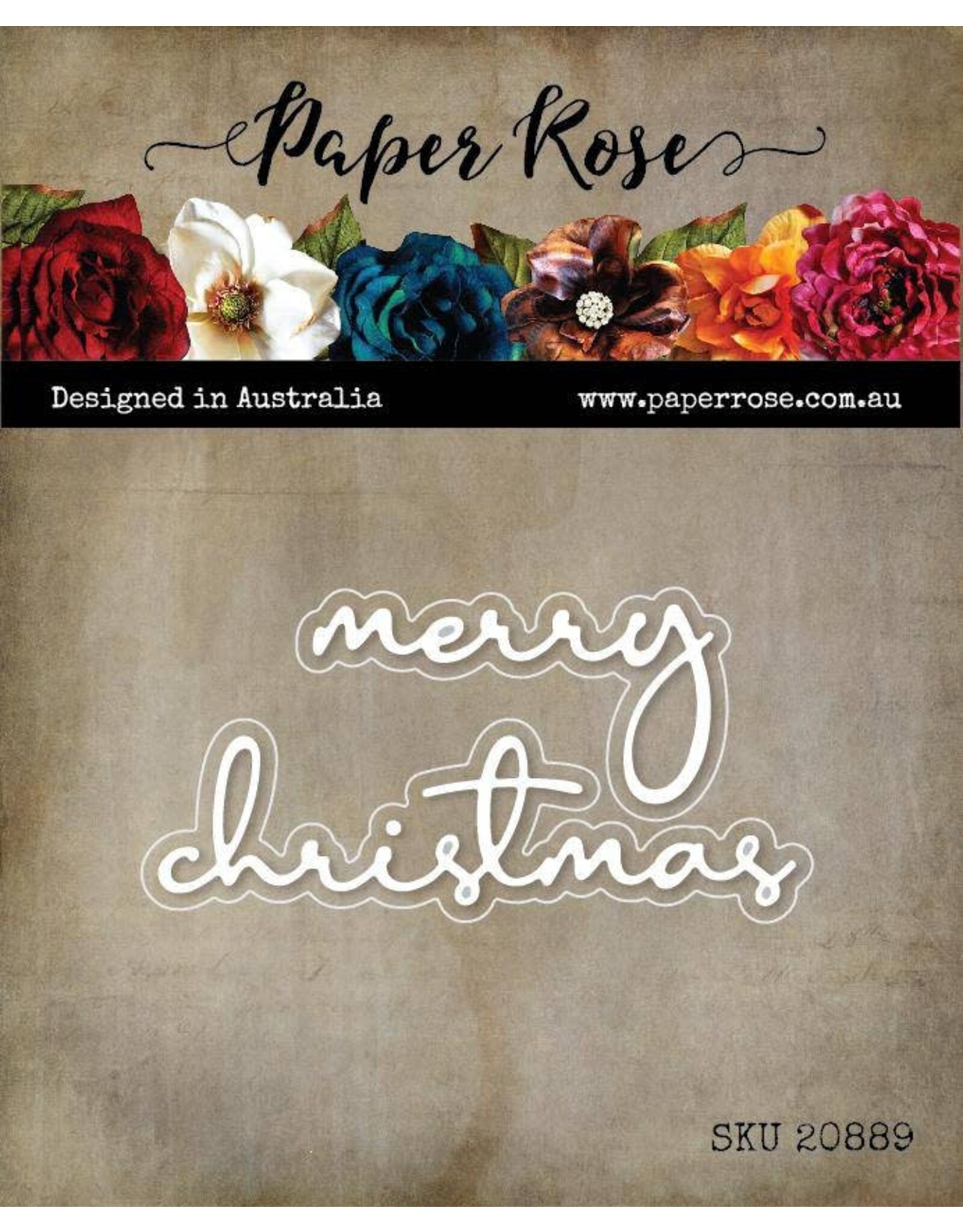 Paper Rose STUDIO Merry Christmas Fine Script Layered Metal Cutting Die