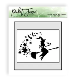 PICKET FENCE STUDIOS 6x6 Flying Witch A2 Stencil