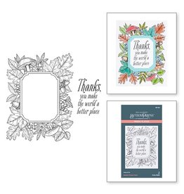 Spellbinders BetterPress Autumn Collection - Autumn Thanks Frame Press Plate