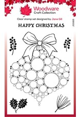 Woodware Clear Singles Big Bubble Bauble - Twigs & Berries 4x6 in Stamp