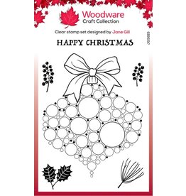Woodware Clear Singles Big Bubble Bauble - Twigs & Berries 4x6 in Stamp
